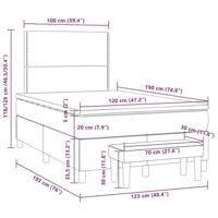 Boxspring met matras fluweel donkergrijs 120x190 cm - thumbnail