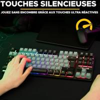 Gaming toetsenbord - The G-Lab - KEYZ CAESIUM - RGB - Grijs & Zwart - TKL - thumbnail
