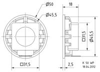 Visaton K 50 WP - 50 Ohm 2 inch 5 cm Mini-luidspreker 2 W 50 Ω Zwart Kunststof membraan, Vochtbestendig, UV-bestendig - thumbnail