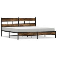 Bedframe zonder matras metaal gerookt eikenkleurig 180x200 cm - thumbnail