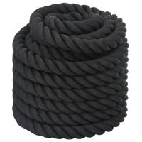 Battle rope 12 m 9 kg polyester zwart - thumbnail