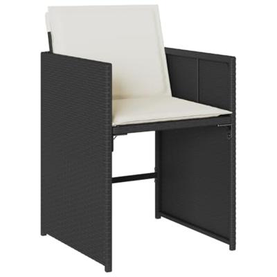 9-delige Tuinset poly rattan zwart