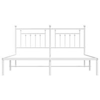 Bedframe met hoofdbord metaal wit 180x200 cm - thumbnail