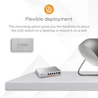 Zyxel XMG-105HP Unmanaged 2.5G Ethernet (100/1000/2500) Power over Ethernet (PoE) Zilver - thumbnail