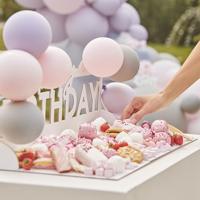 Ginger Ray snack plateau happy birthday roze 63 cm | 5 stuks - thumbnail