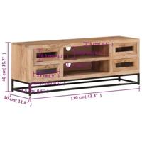 Tv-meubel 110x30x40 cm massief acaciahout - thumbnail