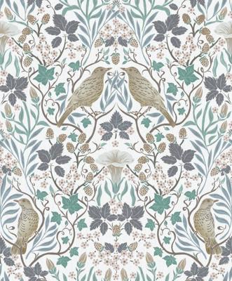 Marburg Heritage Behang met vogels en Art Nouveau bladeren - 47619
