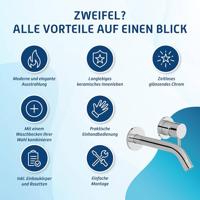 Saqu Eurotrend 2-gats inbouw wastafelmengkraan inclusief inbouwdeel mat zwart - thumbnail