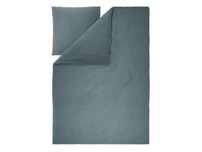 LIVARNO Mousseline dekbedovertrek 140 x 200 cm (Donkerblauw)