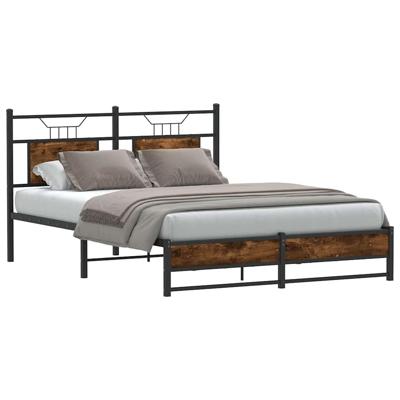Bedframe zonder matras hout gerookt eikenkleurig 150x200 cm