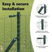 VidaXL Hek met paal groen 1,4 x 10 m staal en pvc - thumbnail