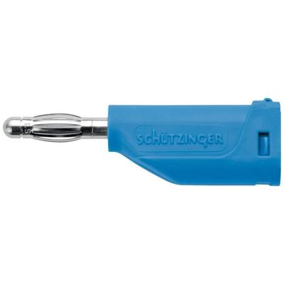 Schützinger Veerkorfstekker Stift-Ø: 4 mm Blauw 1 stuk(s)