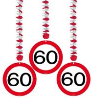 Hangdecoratie verkeersbord &apos;60&apos; - thumbnail