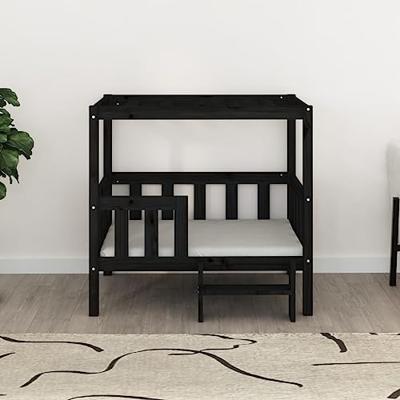 VidaXL Hondenmand 95,5x73,5x90 cm massief grenenhout zwart