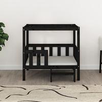 VidaXL Hondenmand 95,5x73,5x90 cm massief grenenhout zwart - thumbnail