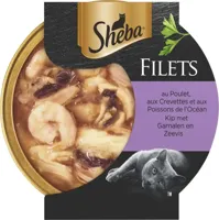 Filets Garnaal, oceaanvis en kip in saus kattenvoer 60 gram - Sheba - thumbnail