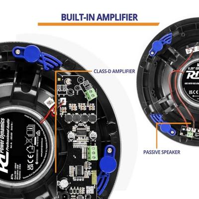 Power Dynamics NCBT8B actieve plafondluidsprekerset met Bluetooth, 8 inch