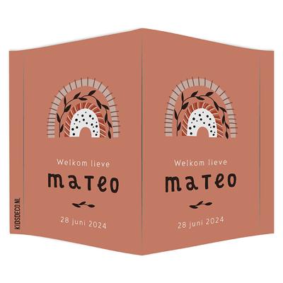 Geboortebord rustic rainbow