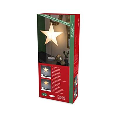 Konstsmide 1752-220 Kerstster Gloeilamp, LED Wit, Hout Standaard, Schakelaar