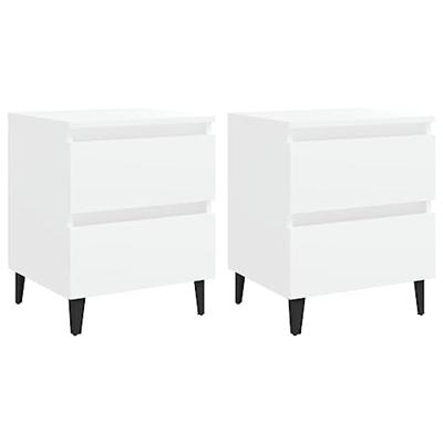 Nachtkastjes 2 st 40x35x50 cm bewerkt hout wit