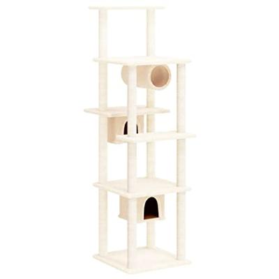 Bussandri Exclusive - Kattenmeubel met sisal krabpalen 169 cm crèmekleurig