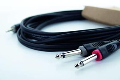 Cordial 14862 Audio Y-adapter [1x Jackplug male 3,5 mm - 2x Jackplug male 6,3 mm (mono)] PVC-mantel, Tweelingkabel