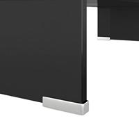 TV-meubel/monitorverhoger zwart 60x25x11 cm glas - thumbnail