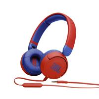 JBL Jr310 On-ear kinderkoptelefoon in rood-blauw - bekabelde koptelefoon met headset en afstandsbediening - ideaal voor school en vrije tijd - thumbnail