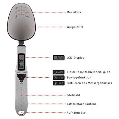 Profi Cook PC-LW 1214 Lepelweegschaal Digitaal Weegbereik (max.)=300 g RVS 29 x 65 x 250
