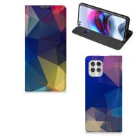 Motorola Moto G100 Stand Case Polygon Dark - thumbnail