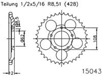 ESJOT Chain wheel 428 51z steel silver - thumbnail