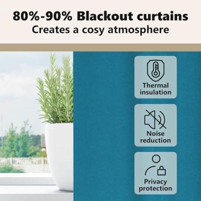 VidaXL Zwart-out gordijnen met ringen 2 pcs turquoise 225 x 140 cm