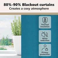 VidaXL Zwart-out gordijnen met ringen 2 pcs turquoise 225 x 140 cm - thumbnail