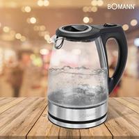 Bomann WKS 6032 G CB Glas Waterkoker 1.7L 2200W RVS/Zwart - thumbnail