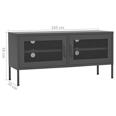 Tv-meubel 105x35x50 cm staal antracietkleurig