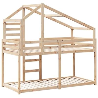 Stapelbedframe zonder matras massief grenenhout 90x190 cm