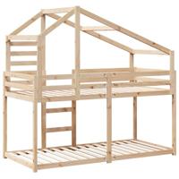 Stapelbedframe zonder matras massief grenenhout 90x190 cm - thumbnail