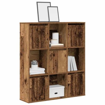 Boekenkast 89x24x101,5 cm bewerkt hout oud houtkleurig