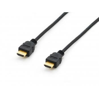 Equip 119351 HDMI-kabel HDMI Aansluitkabel HDMI-A-stekker 3.00 m Zwart 4K UHD, Vergulde steekcontacten