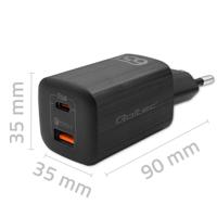 Qoltec 50766 oplader voor mobiele apparatuur Laptop, Draagbare game console, Powerbank, Smartphone, Smartwatch, Tablet Zwart AC Snel opladen Binnen - thumbnail