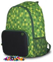 Pixie crew rugzak geruit met siliconen paneel 14 liter groen - thumbnail