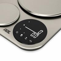 Digitale keukenweegschaal voor twee - ADE - ISABELLA - Roestvrij staal/Kunststof - 23x16,5 cm - Inclusief 3 AAA-batterijen - thumbnail