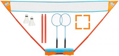 Get & Go Instant Badmintonspeelset blauw en oranje Get & Go Instant Badmintonspeelset blauw en oranje