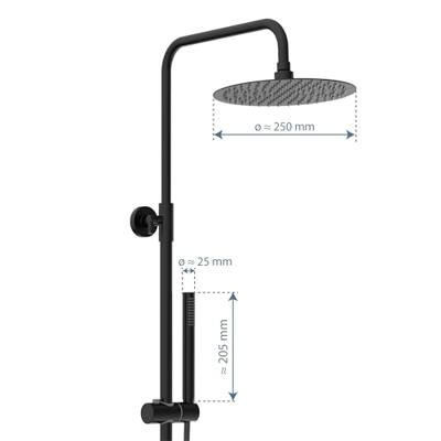 Schütte AQUADUCT Hoofddouche-Set | Thermostatische mengkraan | Mat zwart - 60074