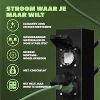 Tuincontactdoos Zwart 4 Stekker 38x12,5x12,5cm - thumbnail