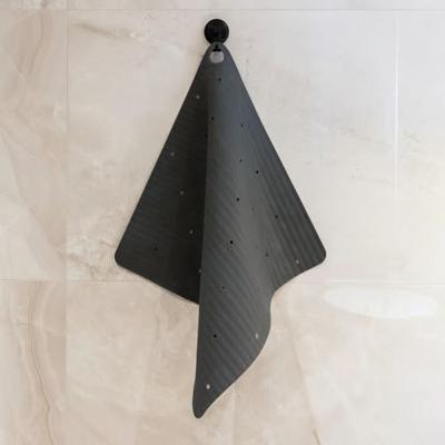 Sealskin Ribb Douchemat - 55x55cm - Antislip - inclusief - zwarte haak - Antraciet 800621 Sealskin Ribb Douchemat - 55x55cm - Antislip - inclusief - zwarte haak - Antraciet 800621