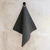 Sealskin Ribb Douchemat - 55x55cm - Antislip - inclusief - zwarte haak - Antraciet 800621 - thumbnail