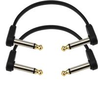 D&apos;Addario PW-FPRR-204 Flat Patch Cable mono jack haaks 10 cm (set van 2) - thumbnail