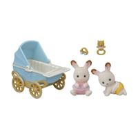Sylvanian Families tweeling Chocoladekonijn met kinderwagen 5432 - thumbnail