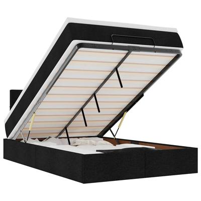 Ottoman bed met matras en LED's 160x200cm stof zwart